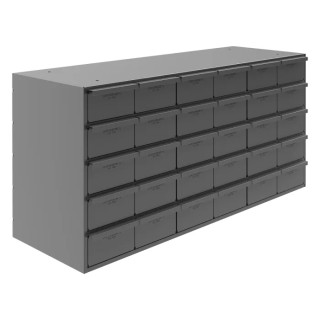 Durham Drawer Storage Unit 30, Steel Case and Drawers, Grey Powder Coated, 365 mm Height x 857 mm Width x 295 mm 352-1702