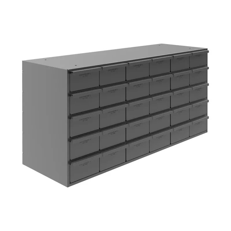 Durham Drawer Storage Unit 30, Steel Case and Drawers, Grey Powder Coated, 365 mm Height x 857 mm Width x 295 mm 352-1702