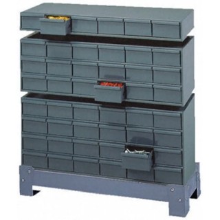 Durham Drawer Storage Unit 18 Steel Modular System Grey Powder Coated Enamel Finish 279mm x 857mm x 295mm 352-1730