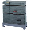 Durham Drawer Storage Unit 18 Steel Modular System Grey Powder Coated Enamel Finish 279mm x 857mm x 295mm 352-1730