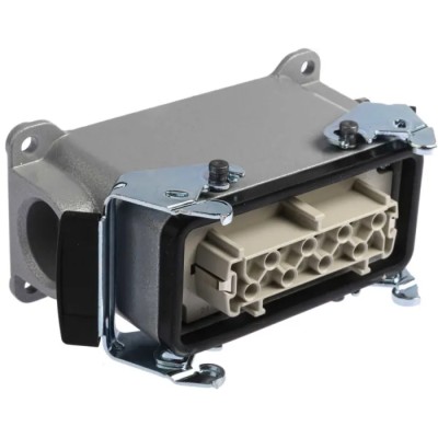 EPIC Heavy Duty Power Connector 16 Way 16A 440V Metal Housing Screw Terminals H-BE 10074000+10195000+12954500