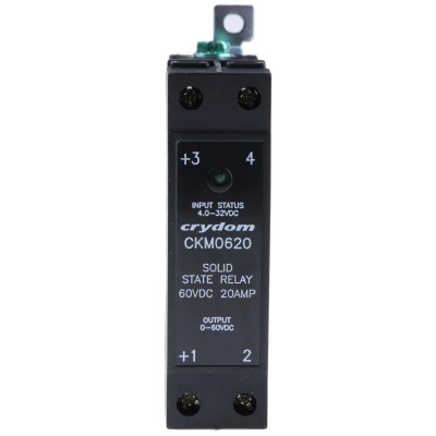 Crydom Solid State Relay 20 A Load, DIN Rail Mount, 60 V Load, 32 V Control CKM0620
