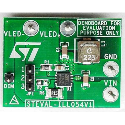 STMicroelectronics STEVAL LED Driver Evaluation Board for LED2001 with PWM Dimming, 3.0 V to 18 V Input, 850 STEVAL-ILL054V1