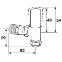 Pegler Yorkshire Chrome Plated Brass Angle Pattern Manual Radiator Valve 1/2 in 601038