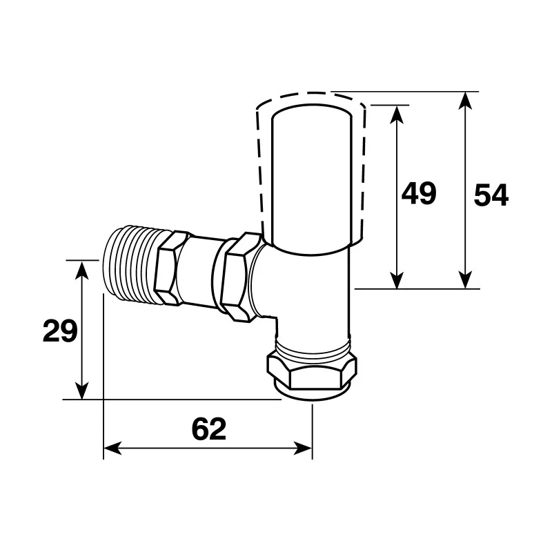 Pegler Yorkshire Chrome Plated Brass Angle Pattern Manual Radiator Valve 1/2 in 601038