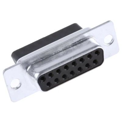 RS PRO 15 Way Straight Cable D-Sub Connector Female 15 Contacts 5A Current 470V Voltage RS PRO 481-106