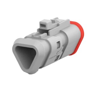 Deutsch Automotive Connector Male Grey Flange 3 Way Crimp Termination 3 Contacts 13A DT06-3S-TE81 / 2-2303816-1