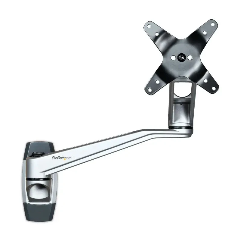StarTech.com Silver Wall Mount Monitor Arm, Supports up to 14kg Load, VESA 75x75/100x100, Dimensions ARMWALLDSLP