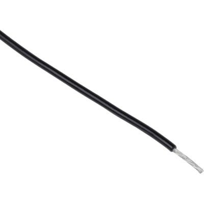 RS PRO Black Single Core PVC Insulated Hook Up Wire, 20 AWG, 16/0.2 mm Strands, 100 m Length, 1000V AC, Annealed 196-4253