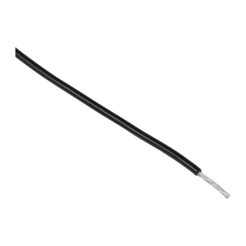 RS PRO Black Single Core PVC Insulated Hook Up Wire, 20 AWG, 16/0.2 mm Strands, 100 m Length, 1000V AC, Annealed 196-4253