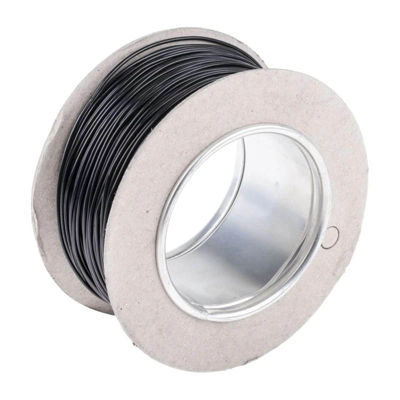 RS PRO Black Single Core PVC Insulated Hook Up Wire, 20 AWG, 16/0.2 mm Strands, 100 m Length, 1000V AC, Annealed 196-4253