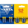 Varta LONGLIFE Power Alkaline AAA Battery 1.5 V 8 Pack AAA4+4 VARTA RS