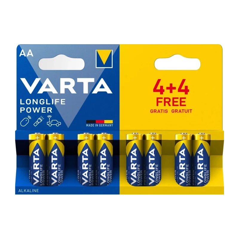 Varta Alkaline AA Battery 1.5 V 2.75Ah 8-Pack AA4+4 VARTA RS