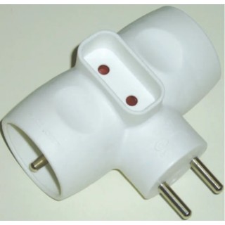 RS PRO 3 Way Adapter with 3 Sockets, 16A, Maximum Power 3680 W, Model 481-345