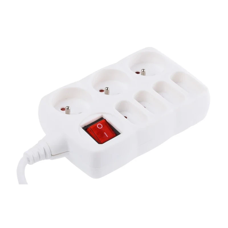 RS PRO 1.5 m 7 Socket Type E Extension Lead Power Strip 250V ac 16A 481-367