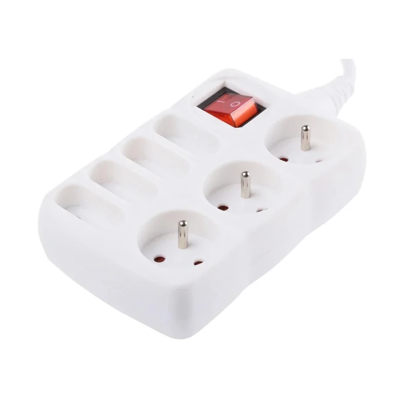 RS PRO 1.5 m 7 Socket Type E Extension Lead Power Strip 250V ac 16A 481-367