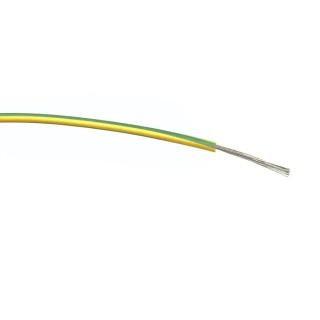RS PRO Green Yellow Hook Up Wire 20 AWG 16x0.2 mm Core Strands 100 m PVC Insulated 1000V AC 85°C 196-4279