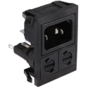 Bulgin C14 Straight Snap-in IEC Connector 250V 10A Female Fuse Size 5 x 20 mm BZV03/Z0000/04