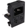 Bulgin C14 Straight Snap-in IEC Connector 250V 10A Female Fuse Size 5 x 20 mm BZV03/Z0000/04