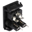 Bulgin C14 Straight Snap-in IEC Connector 250V 10A Female Fuse Size 5 x 20 mm BZV03/Z0000/04