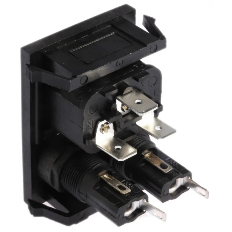 Bulgin C14 Straight Snap-in IEC Connector 250V 10A Female Fuse Size 5 x 20 mm BZV03/Z0000/04