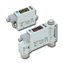 SMC Flow Switch for Air, Brass Housing, Polybutylene Terephthalate, Liquid Crystal Polymer, Digital 2 Colour PFM7