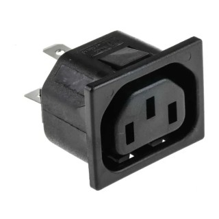 Bulgin C13 Straight Snap-in IEC Connector 250V 10A PX0695/15/63