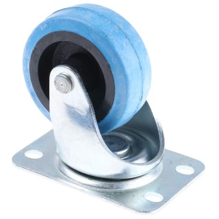 Flexello Swivel Castor with 50 mm Rubber Wheel, 27 kg Load Capacity, Zinc Plated Steel Frame 961RN