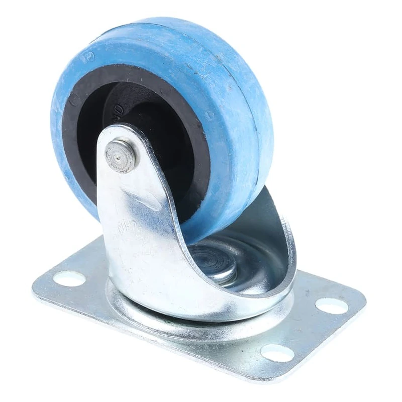 Flexello Swivel Castor with 50 mm Rubber Wheel, 27 kg Load Capacity, Zinc Plated Steel Frame 961RN