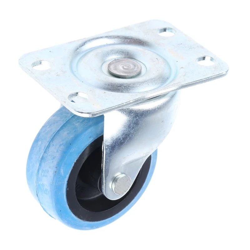 Flexello Swivel Castor with 50 mm Rubber Wheel, 27 kg Load Capacity, Zinc Plated Steel Frame 961RN