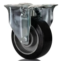 RS PRO Fixed Castor, 150 kg Load Capacity, 100 mm Diameter Wheel, Rubber Tyre, Ball Bearing Hub, Aluminium Hub 196-5009