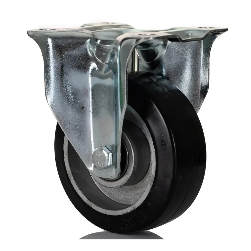 RS PRO Fixed Castor, 150 kg Load Capacity, 100 mm Diameter Wheel, Rubber Tyre, Ball Bearing Hub, Aluminium Hub 196-5009