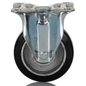 RS PRO Fixed Castor, 150 kg Load Capacity, 100 mm Diameter Wheel, Rubber Tyre, Ball Bearing Hub, Aluminium Hub 196-5009
