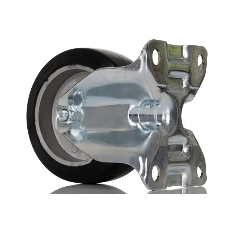 RS PRO Fixed Castor, 150 kg Load Capacity, 100 mm Diameter Wheel, Rubber Tyre, Ball Bearing Hub, Aluminium Hub 196-5009