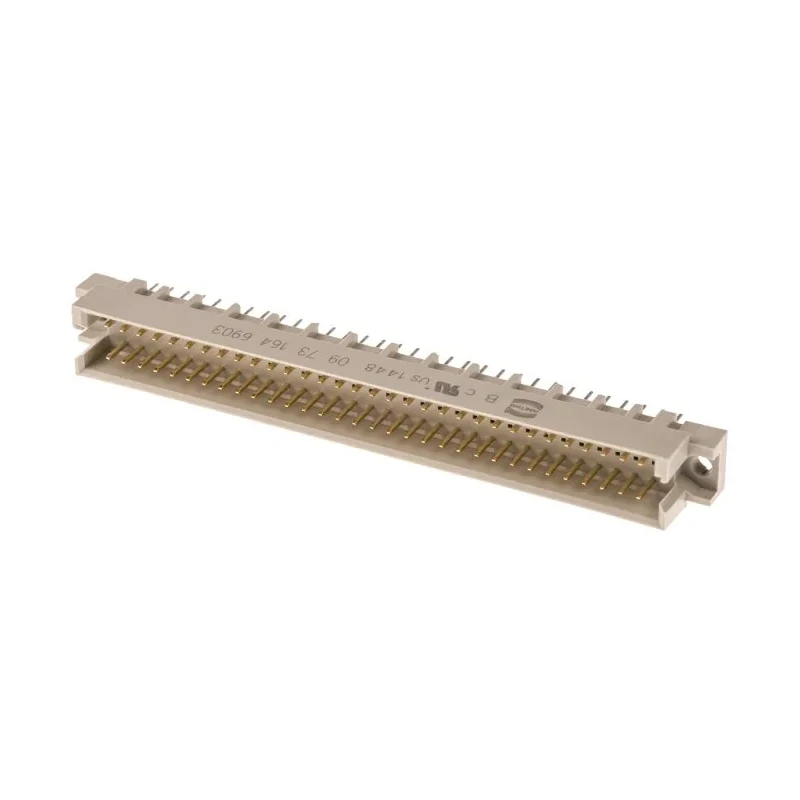 HARTING DIN 41612 64 Way 2.54 mm Pitch Through Hole Type C/2 Solder Class C2 2 Row Male Straight 09731646903