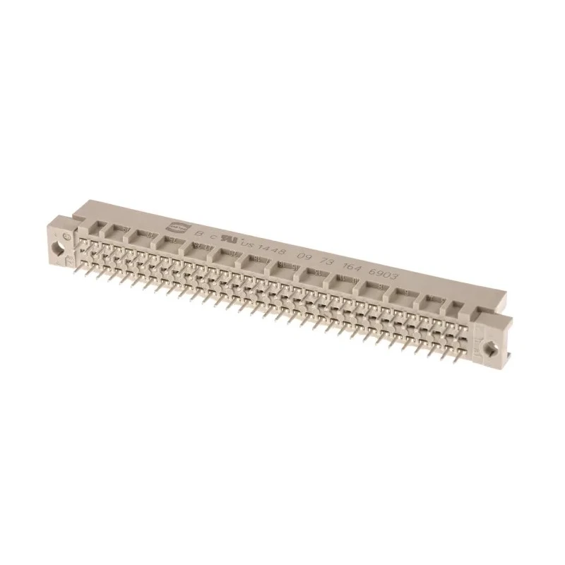 HARTING DIN 41612 64 Way 2.54 mm Pitch Through Hole Type C/2 Solder Class C2 2 Row Male Straight 09731646903