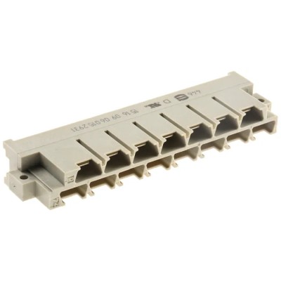 HARTING DIN 41612 15 Way 5.08 mm Pitch Type H15 Faston Class C1 2 Row Male Straight Connector 09060152931