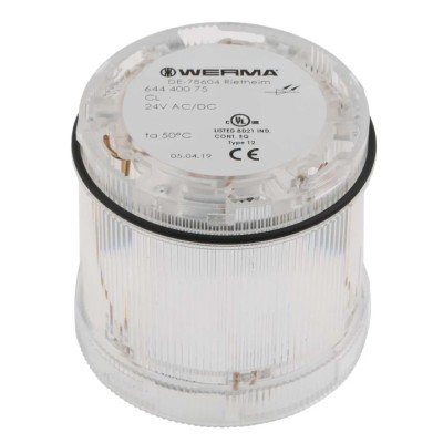 Werma 644 Series Clear Steady Effect Beacon Unit LED Bulb 24V dc AC/DC IP65 IP65