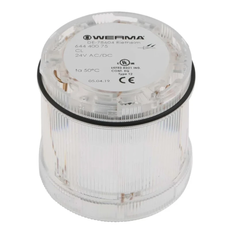 Werma 644 Series Clear Steady Effect Beacon Unit LED Bulb 24V dc AC/DC IP65 IP65
