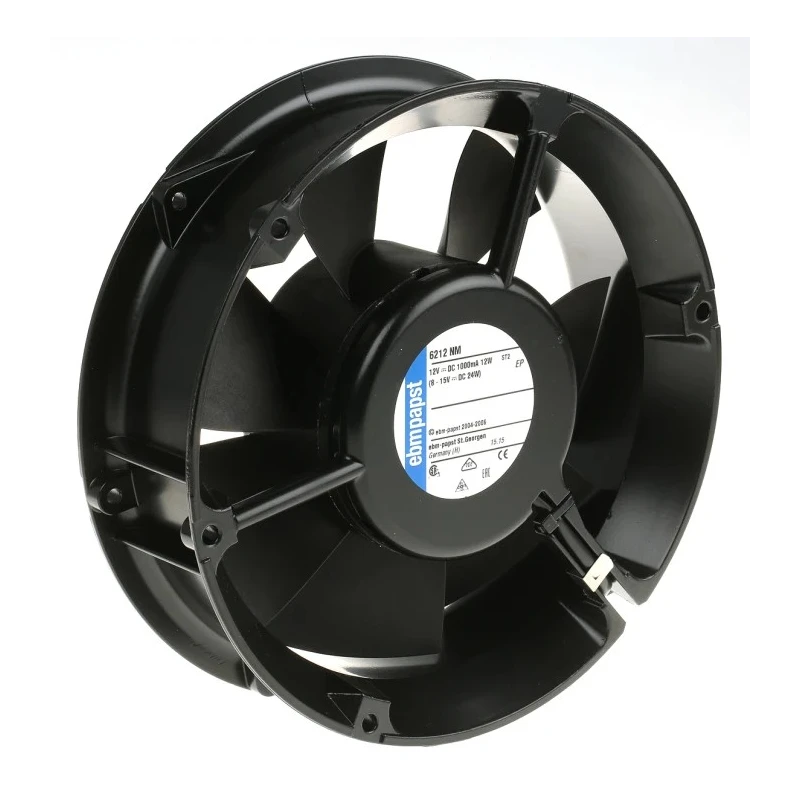 ebm-papst 6200 N Series Axial Fan, 12V DC, 12W Power, 350 m³/h Air Flow, 171.5 mm Frame Size, Ball Bearing 6212NM