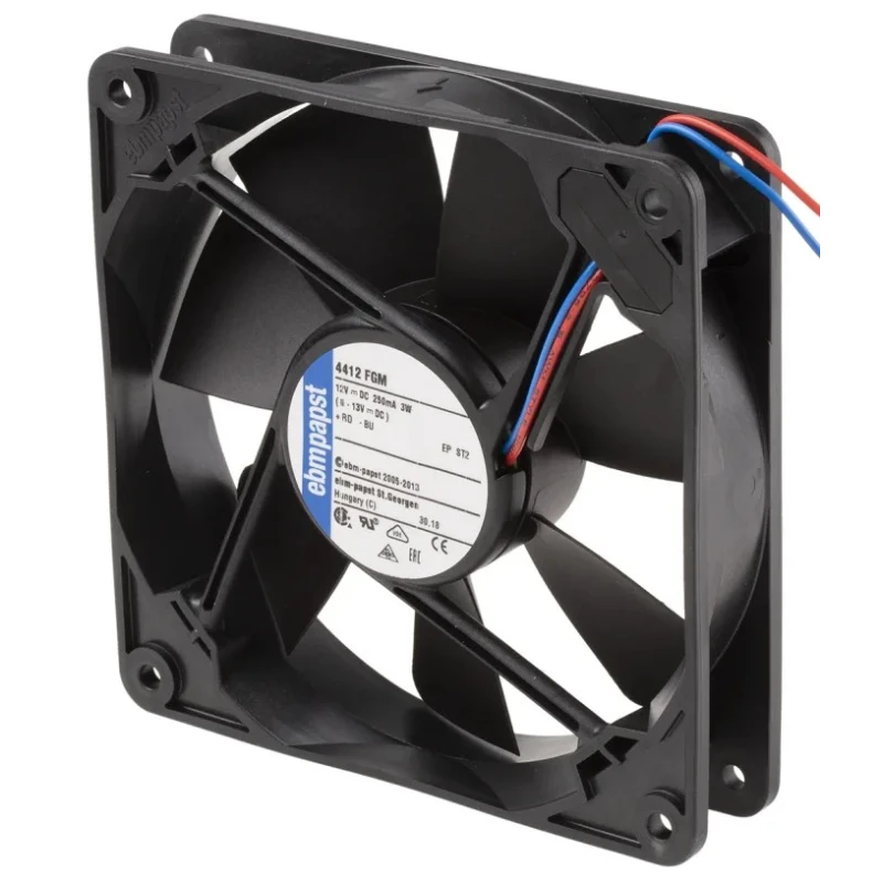 ebm-papst Axial Fan 12V dc 3.2W 140 m³/h 119 mm Rectangular Frame Sleeve Bearing 4412FGM