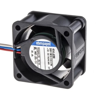 ebm-papst 400 Series DC Axial Fan 24 V DC 3 W 22 m³/h Ball Bearing 11700 RPM 40x40x25 mm 414J/2H