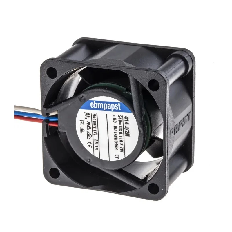 ebm-papst 400 Series DC Axial Fan 24 V DC 3 W 22 m³/h Ball Bearing 11700 RPM 40x40x25 mm 414J/2H