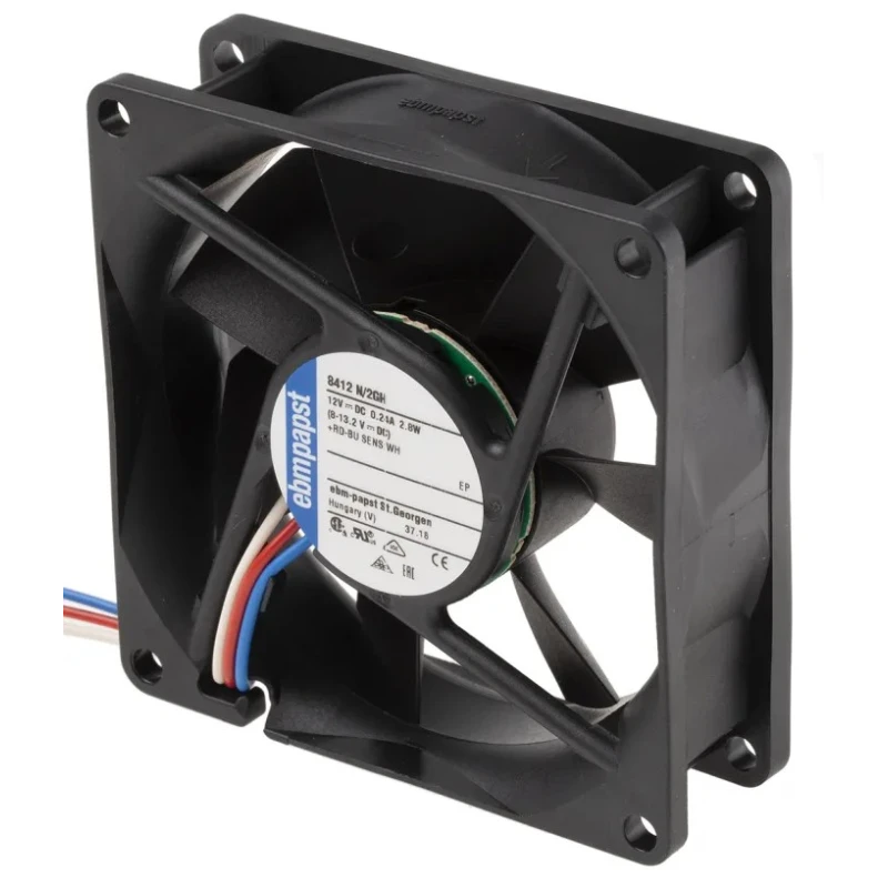 ebm-papst 8400 N Series Axial Fan 12V DC 2.8W 79 m³/h IP68 80 mm 80mm 25 mm IP68