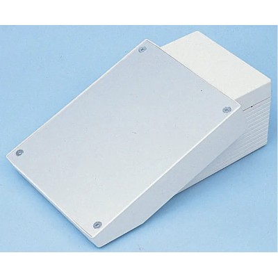 OKW Datec Series White, Grey ABS Desktop Enclosure Sloped Front 302 mm Length 272 mm Width 101 mm B4030117+B4030417+B4130106