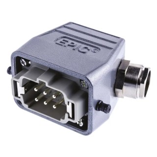EPIC Heavy Duty Power Connector 6 Way 16A 440V PG13.5 Thread H-BE Series 10012000+10190000+12954300