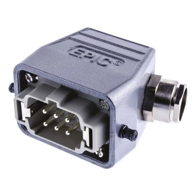 EPIC Heavy Duty Power Connector 6 Way 16A 440V PG13.5 Thread H-BE Series 10012000+10190000+12954300