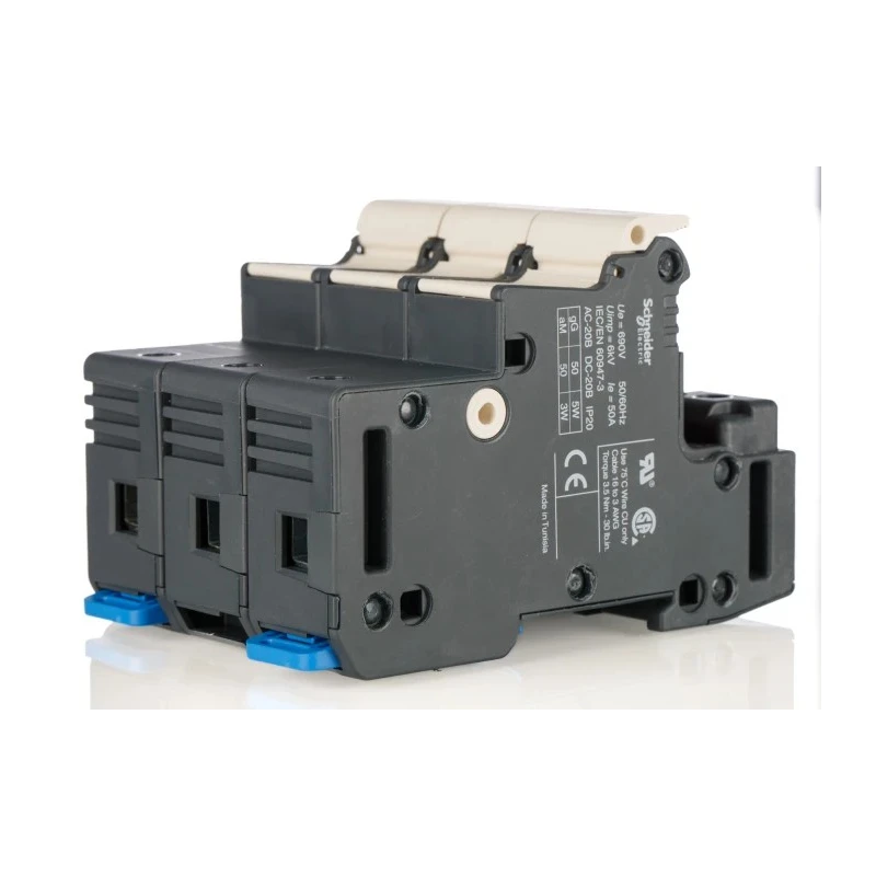 Schneider Electric 50A Rail Mount Fuse Holder for 14 mm x 51 mm, 3P-Pole, 690V ac DF143C