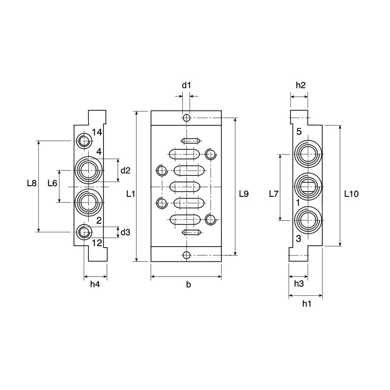 Norgren MP1 Series 1 Station ISO G Thread, NPT Sub-Base M/P19132