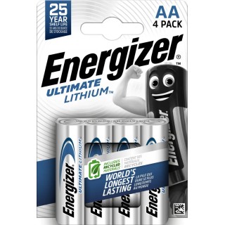 Energizer ULTIMATE Lithium Iron Disulphide AA Battery 1.5 V 3.1Ah 4-Pack 7638900262643